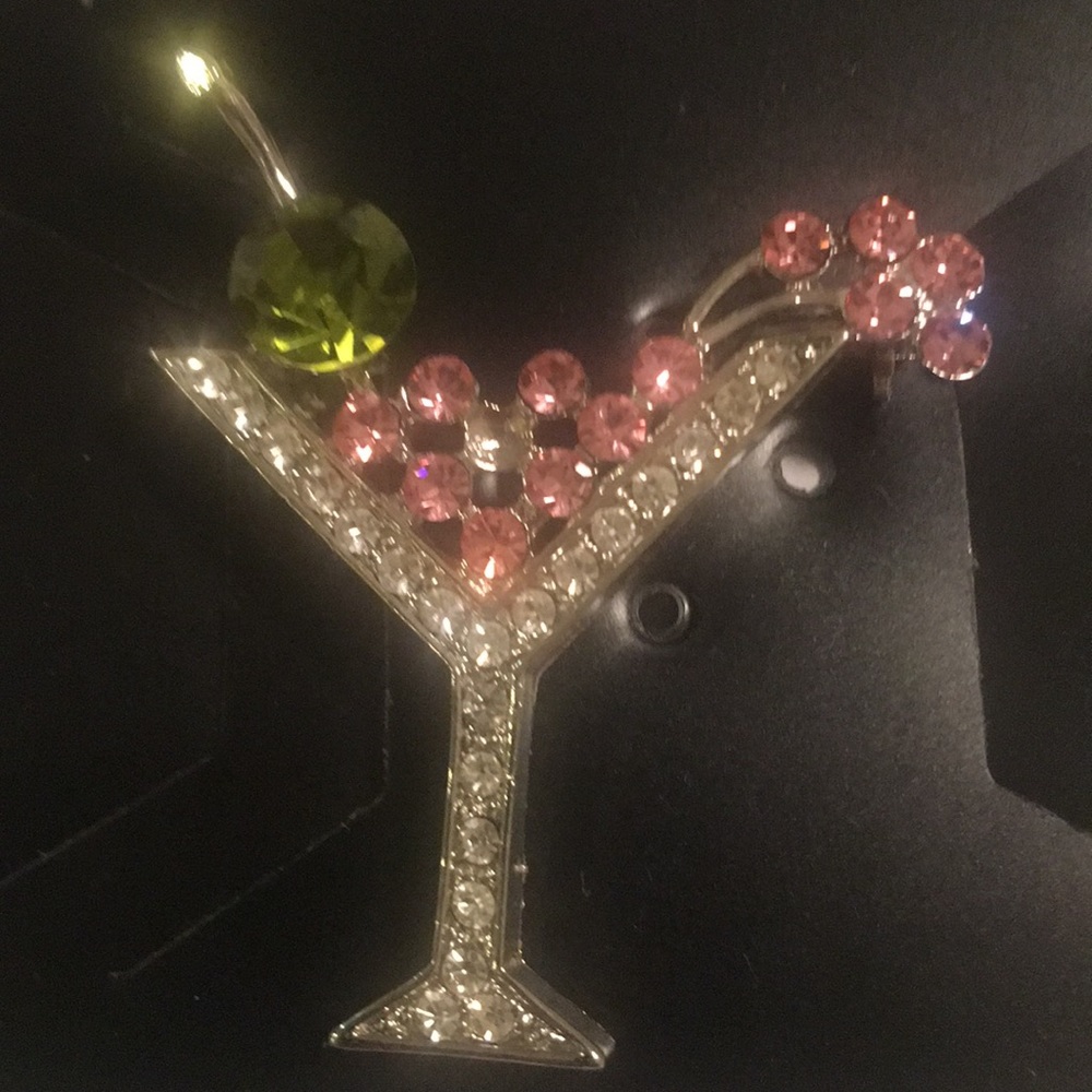 NWT Reflections Pink and Silver Cocktail Brooch.
